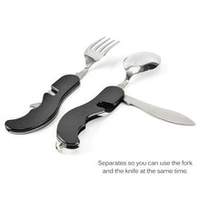 Load image into Gallery viewer, Camping Tableware Outdoor Cooking Supplies 4 In 1 Spoon Folding Pocket for Picnics Hiking Survival Multifunction Kamp Tools