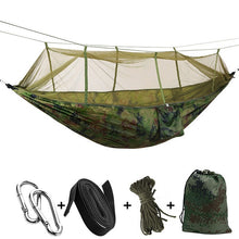 Load image into Gallery viewer, 1-2 Person Portable Outdoor Camping Hammock with Mosquito Net High Strength Parachute Fabric Hanging Bed Hunting Sleeping Swing