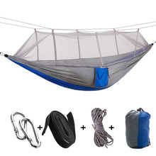 Load image into Gallery viewer, 1-2 Person Portable Outdoor Camping Hammock with Mosquito Net High Strength Parachute Fabric Hanging Bed Hunting Sleeping Swing