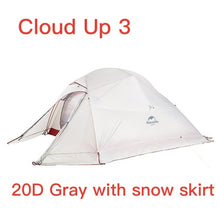 Load image into Gallery viewer, Naturehike Cloud Up Series Ultralight Camping Tent Waterproof Outdoor Hiking Tent 20D Nylon Backpacking Tent With Free Mat