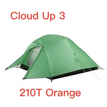 Load image into Gallery viewer, Naturehike Cloud Up Series Ultralight Camping Tent Waterproof Outdoor Hiking Tent 20D Nylon Backpacking Tent With Free Mat
