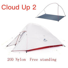 Load image into Gallery viewer, Naturehike Cloud Up Series Ultralight Camping Tent Waterproof Outdoor Hiking Tent 20D Nylon Backpacking Tent With Free Mat