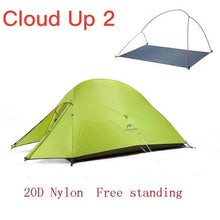 Load image into Gallery viewer, Naturehike Cloud Up Series Ultralight Camping Tent Waterproof Outdoor Hiking Tent 20D Nylon Backpacking Tent With Free Mat