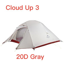 Load image into Gallery viewer, Naturehike Cloud Up Series Ultralight Camping Tent Waterproof Outdoor Hiking Tent 20D Nylon Backpacking Tent With Free Mat