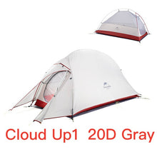 Load image into Gallery viewer, Naturehike Cloud Up Series Ultralight Camping Tent Waterproof Outdoor Hiking Tent 20D Nylon Backpacking Tent With Free Mat