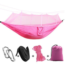Load image into Gallery viewer, 1-2 Person Portable Outdoor Camping Hammock with Mosquito Net High Strength Parachute Fabric Hanging Bed Hunting Sleeping Swing
