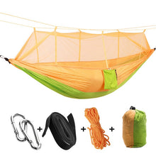 Load image into Gallery viewer, 1-2 Person Portable Outdoor Camping Hammock with Mosquito Net High Strength Parachute Fabric Hanging Bed Hunting Sleeping Swing
