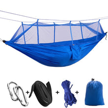 Load image into Gallery viewer, 1-2 Person Portable Outdoor Camping Hammock with Mosquito Net High Strength Parachute Fabric Hanging Bed Hunting Sleeping Swing
