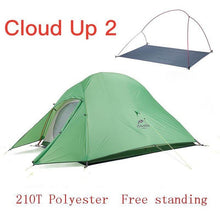 Load image into Gallery viewer, Naturehike Cloud Up Series Ultralight Camping Tent Waterproof Outdoor Hiking Tent 20D Nylon Backpacking Tent With Free Mat
