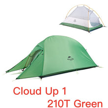 Load image into Gallery viewer, Naturehike Cloud Up Series Ultralight Camping Tent Waterproof Outdoor Hiking Tent 20D Nylon Backpacking Tent With Free Mat
