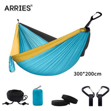Load image into Gallery viewer, 300*200cm Portable Camping Parachute Hammock Survival Garden Outdoor Furniture Leisure Sleeping Hamaca Travel Double Hanging Bed
