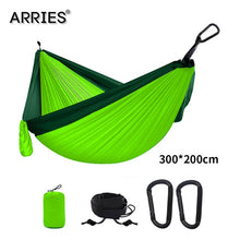Load image into Gallery viewer, 300*200cm Portable Camping Parachute Hammock Survival Garden Outdoor Furniture Leisure Sleeping Hamaca Travel Double Hanging Bed
